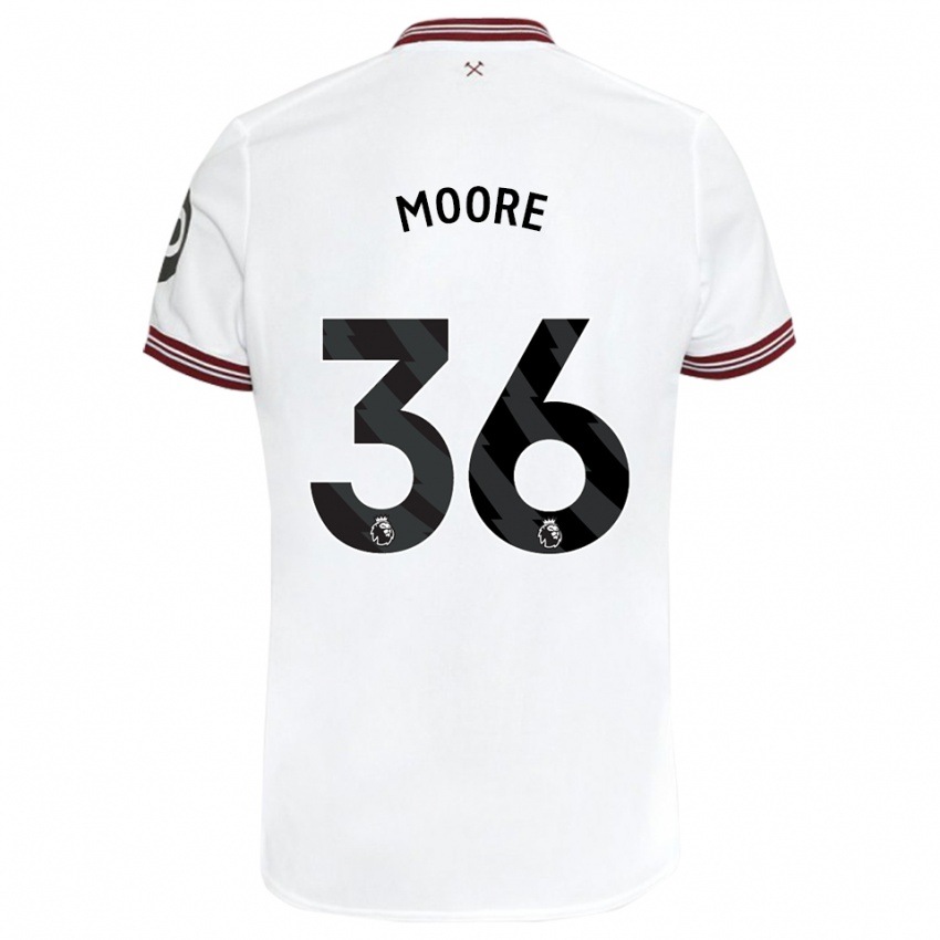 Barn Sean Moore #36 Vit Bortatröja Matchtröjor 2023/24 Tröjor T-Tröja