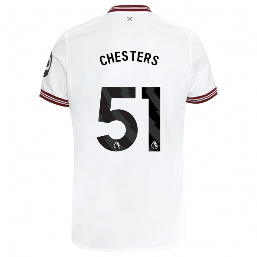 Barn Dan Chesters #51 Vit Bortatröja Matchtröjor 2023/24 Tröjor T-Tröja