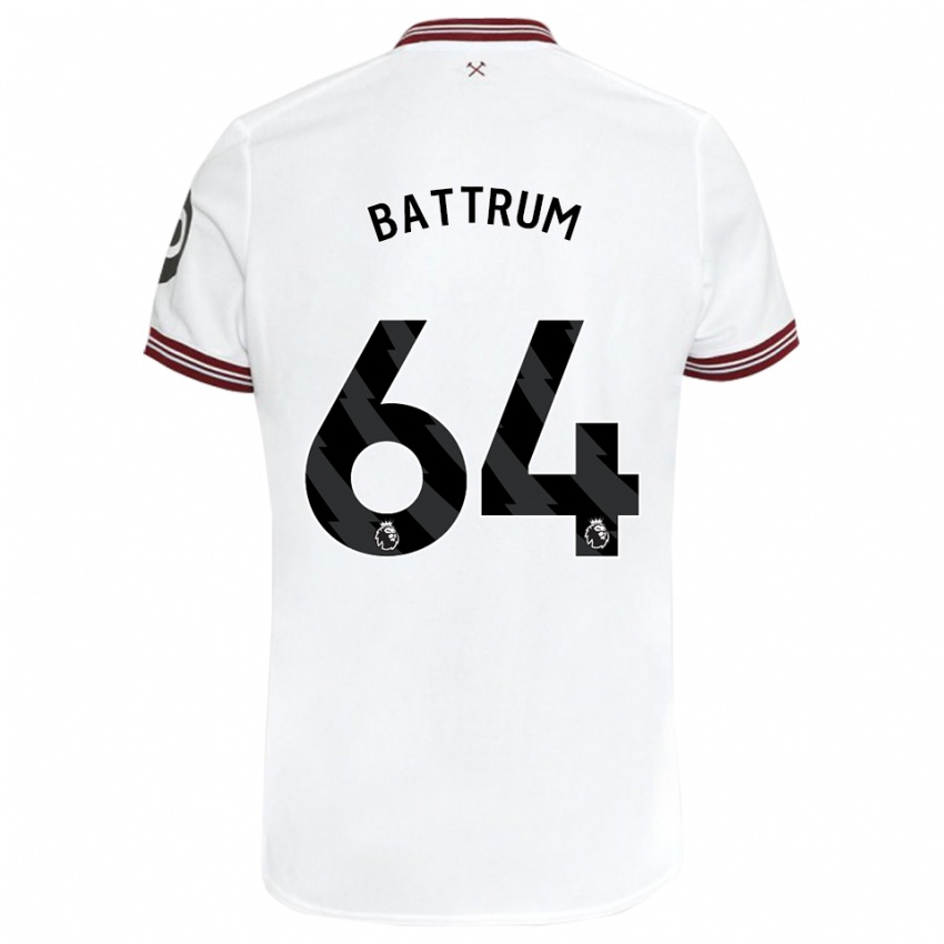 Barn Ryan Battrum #64 Vit Bortatröja Matchtröjor 2023/24 Tröjor T-Tröja