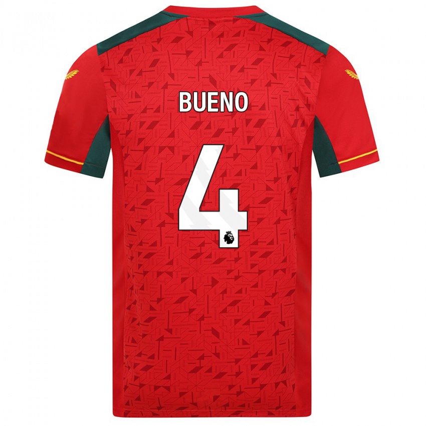 Barn Santiago Bueno #4 Röd Bortatröja Matchtröjor 2023/24 Tröjor T-Tröja