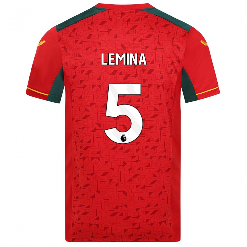 Barn Mario Lemina #5 Röd Bortatröja Matchtröjor 2023/24 Tröjor T-Tröja