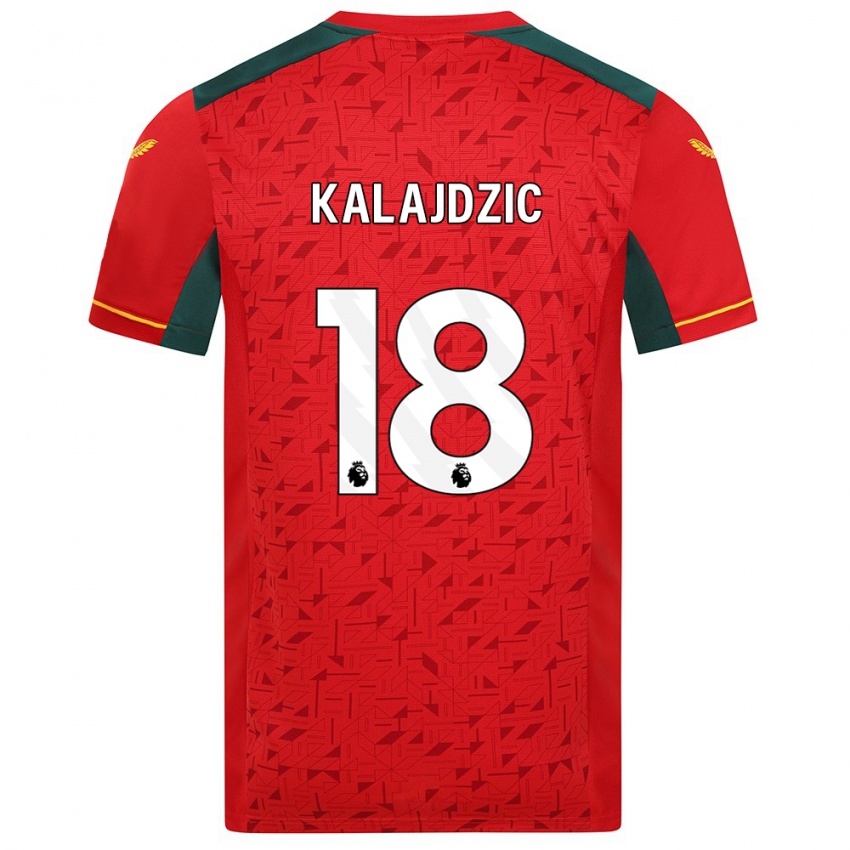 Barn Sasa Kalajdzic #18 Röd Bortatröja Matchtröjor 2023/24 Tröjor T-Tröja