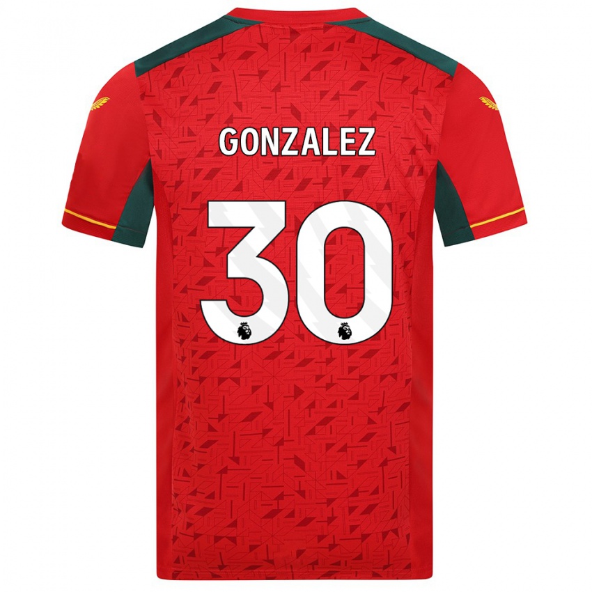 Barn Enso González #30 Röd Bortatröja Matchtröjor 2023/24 Tröjor T-Tröja
