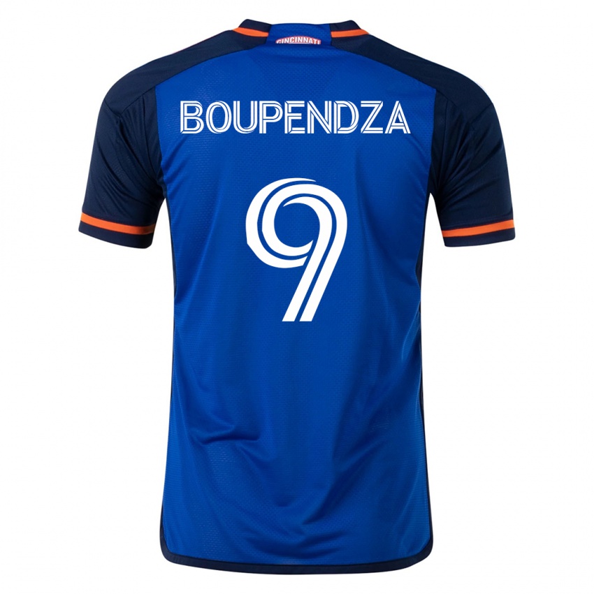 Kvinnor Aaron Boupendza #9 Blå Hemmatröja Matchtröjor 2023/24 Tröjor T-Tröja