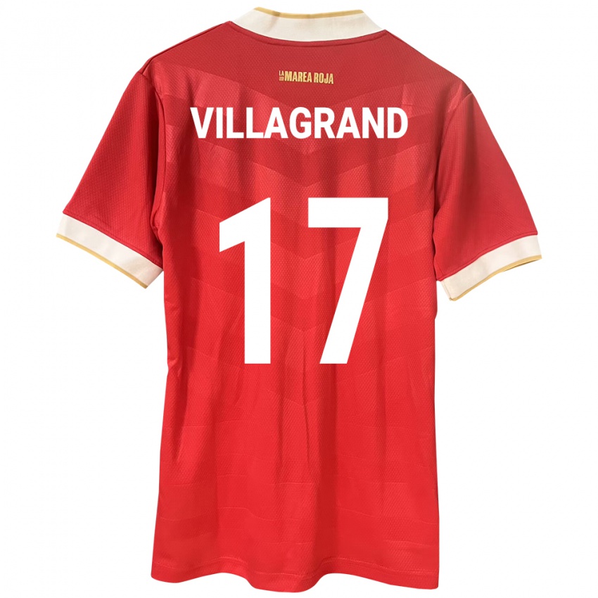 Kvinnor Panama Gabriela Villagrand #17 Röd Hemmatröja Matchtröjor 24-26 Tröjor T-Tröja