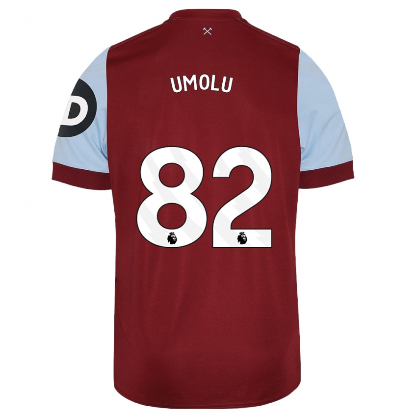 Barn Jemiah Umolu #82 Rödbrun Hemmatröja Matchtröjor 2023/24 Tröjor T-Tröja