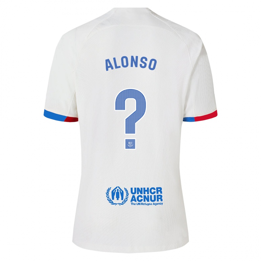 Barn Aáron Alonso #0 Vit Bortatröja Matchtröjor 2023/24 Tröjor T-Tröja