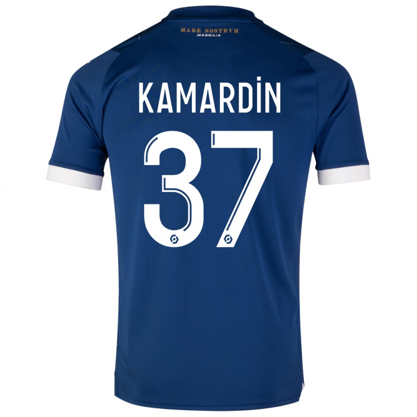Barn Aaron Kamardin #37 Mörkblå Bortatröja Matchtröjor 2023/24 Tröjor T-Tröja