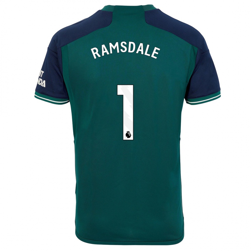 Barn Aaron Ramsdale #1 Grön Tredjesatsen Matchtröjor 2023/24 Tröjor T-Tröja