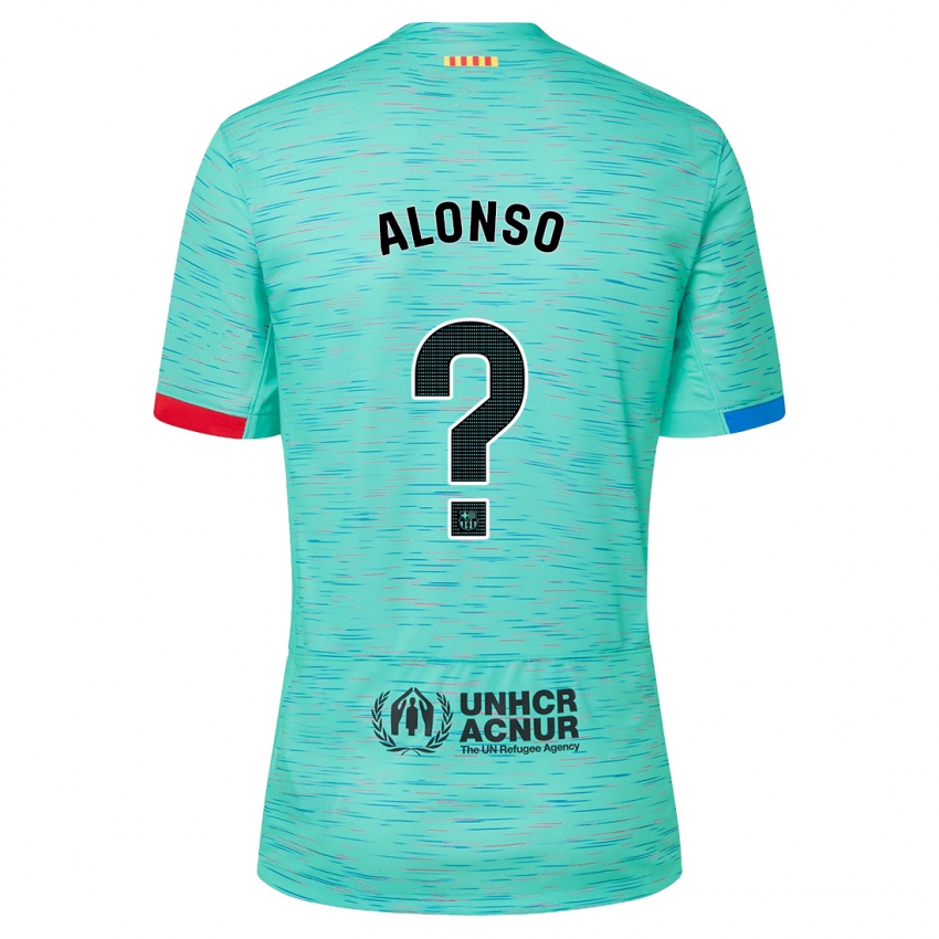 Barn Aáron Alonso #0 Ljus Aqua Tredjesatsen Matchtröjor 2023/24 Tröjor T-Tröja